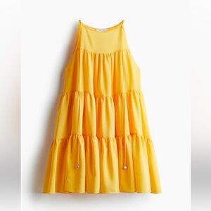 NWT H & M Yellow Tiered A-line Dress, size Small
